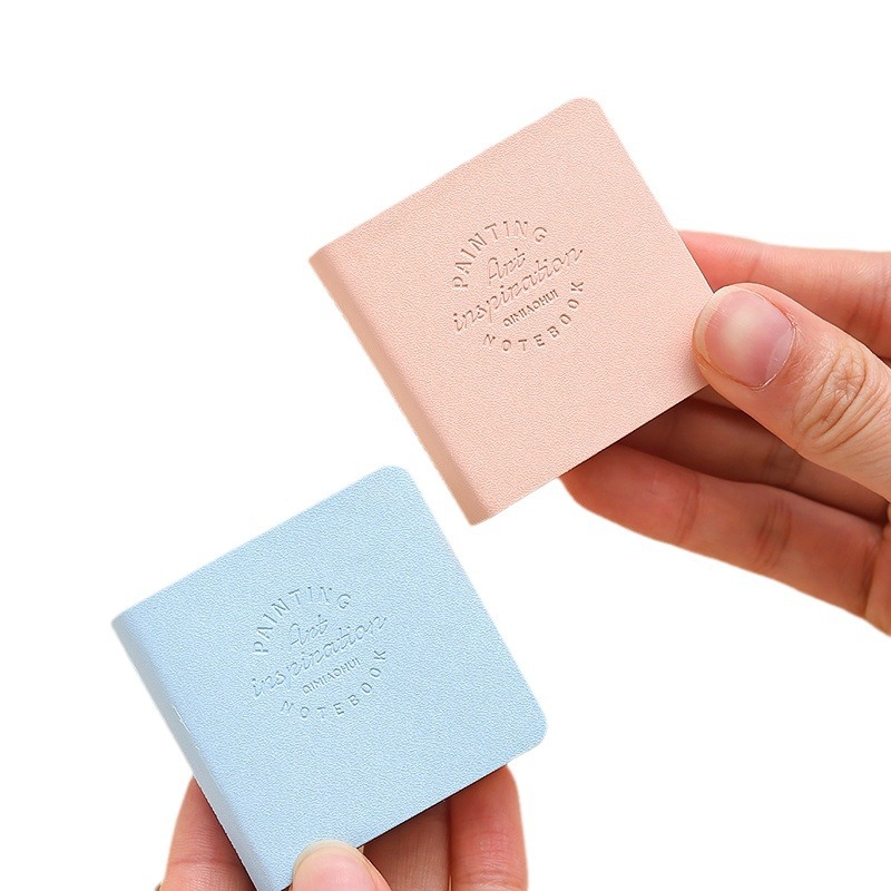 Blue Fruit Fish Peas Cardboard Mini Compact Portable High-value PU Pocket Drawing Book
