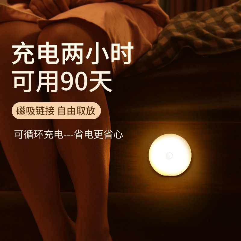 Intelligent human body induction night light wholesale home Creative LED bedside lamp dormitory USB charging a generation of hair