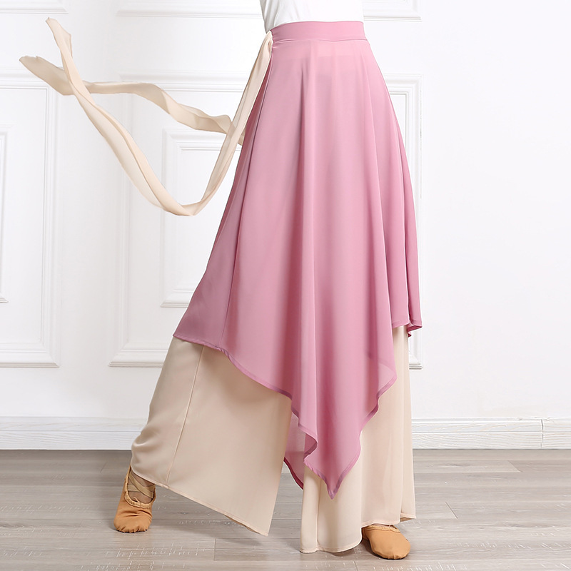 Chinese dance pants women's loose elegant chiffon culottes classical dance performance clothing modern dance practice wide-leg pants