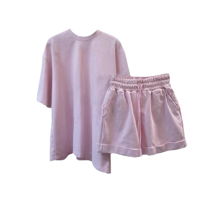 South Korea Dongdaemun Sports suit Women's Spring and Summer 2024 New Fashion Western Style Short Sleeve Shorts Small Chanel Style Two-piece Set