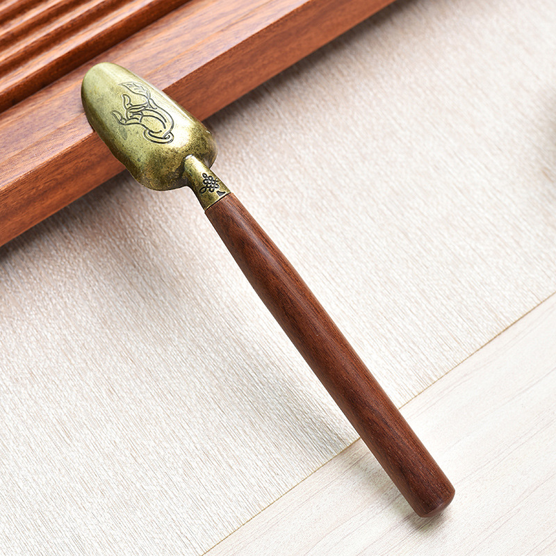 Ebony alloy teaspoon teaspoon tea shop Tea Shop Tea Tea Tea shovel spoon kung fu tea set tea ceremony accessories batch
