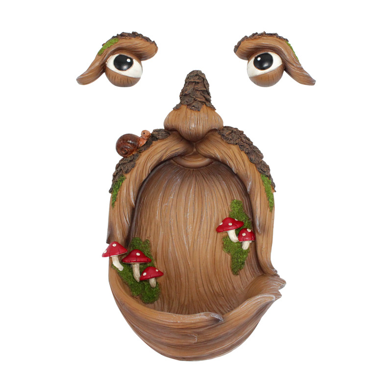 Outdoor courtyard garden decoration Easter tree face mushroom bird feeder Nordic pastoral resin craft ornaments wholesale