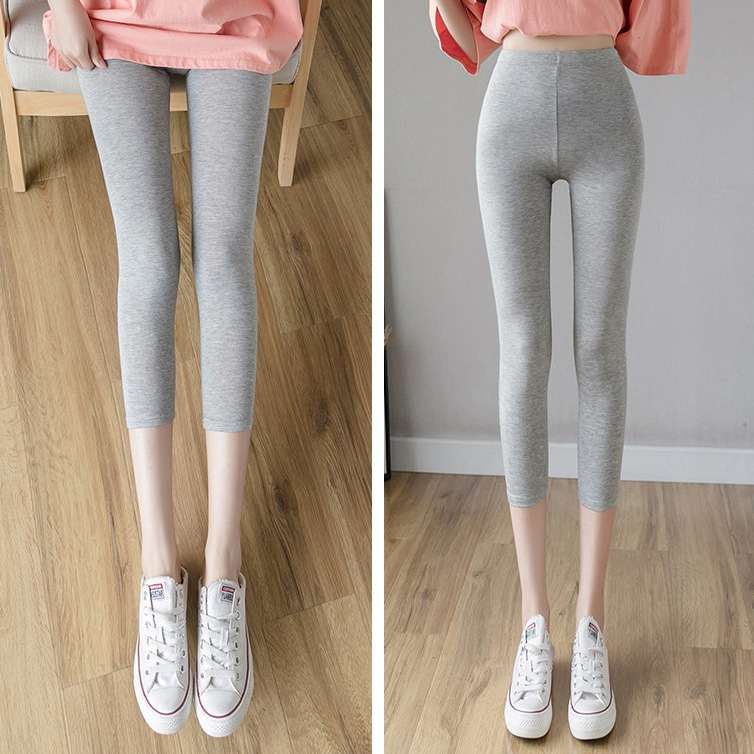 Summer Modal Cropped Leggings High Waist Thin Korean Style Slim-fit Outwear Plus Large Size Slimming Women's Pants
