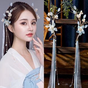 Hanfu головные уборы с кисточками ходьба античный девственница аура Фея повязка на голову ленивый ободок для волос ежедневные короткие волосы аксессуары для древних костюмов