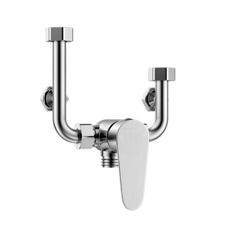 304 stainless steel electric water heater mixing valve Wall U-shaped valve three-way cold and hot water shower surface-mounted mixing valve