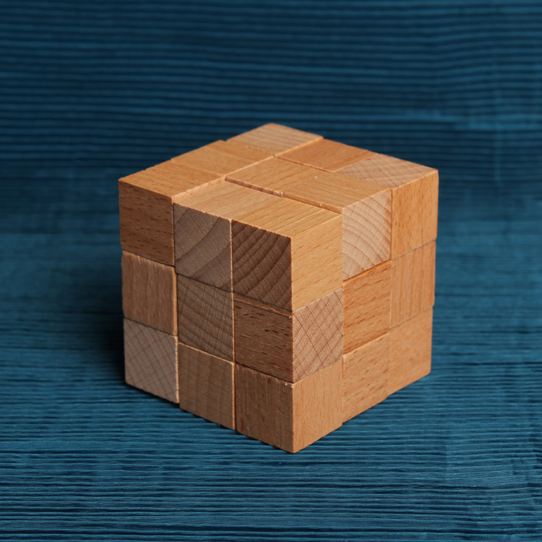 Children's Puzzle Luban Lock Kongming Lock Toy Dragon Swing Tail Classical Intelligence Development Teaching Aids Learning Wood Rubik's Cube