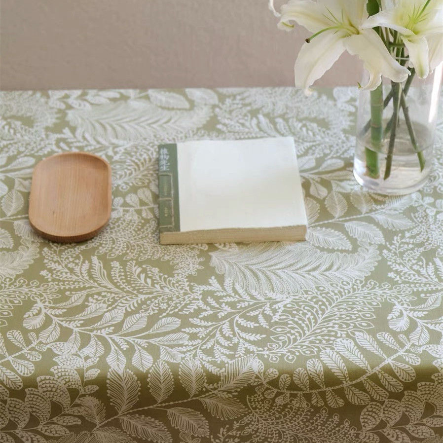 Wholesale tablecloth spring green plant tablecloth printing plant vintage ins shooting background cloth decorative coffee table