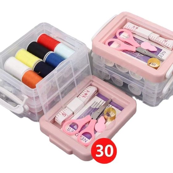 3-layer household portable sewing box remover pin needle threading device sewing kit sewing kit factory wholesale