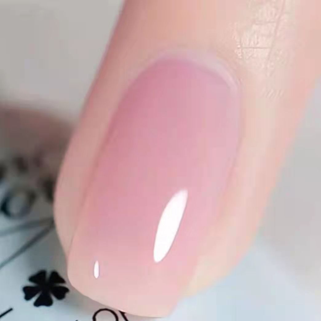 Wholesale cross-border ice through jelly color oily nail polish baking-free, non-peeling, non-fading, long-lasting white and shiny