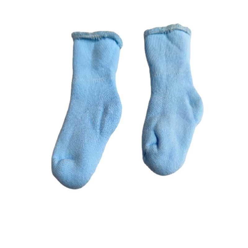 Autumn and Winter thickened Terry baby socks pure cotton yarn loose mouth children's socks cotton warm white baby socks