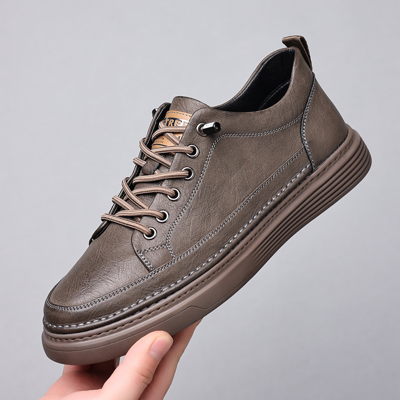 2022 Spring and Autumn Men's Shoes Korean Style Sports Sneakers Student Versatile Low-Top Men's Leather Shoes