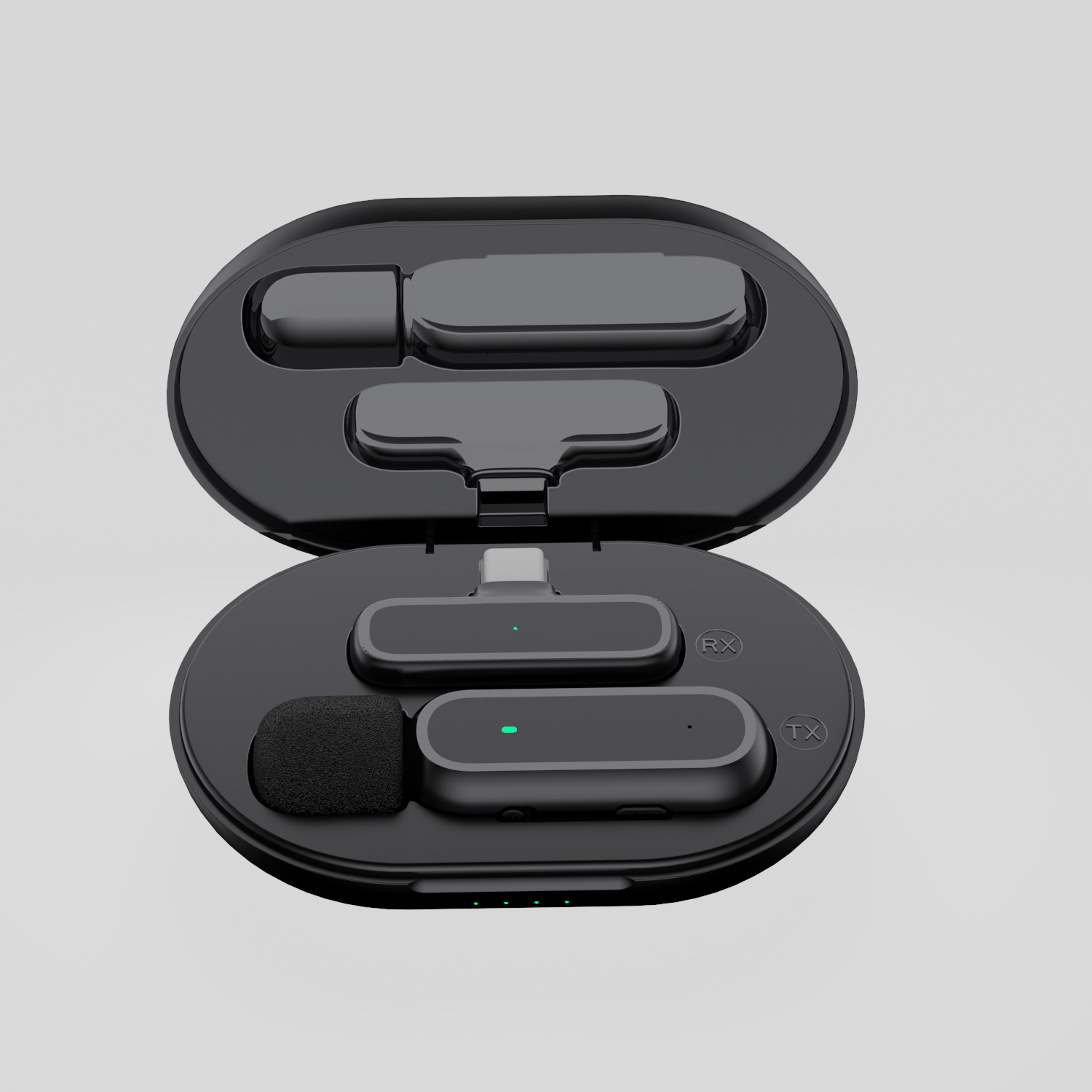 Wireless collar clip microphone cross-border explosions 2.4G radio Intelligent Noise reduction one drag two charging warehouse New microphone