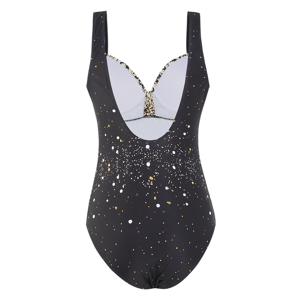 2022 new European and American cross-border starry sky printed one-piece push-up slim-fit sexy backless foreign trade bikini swimsuit for women