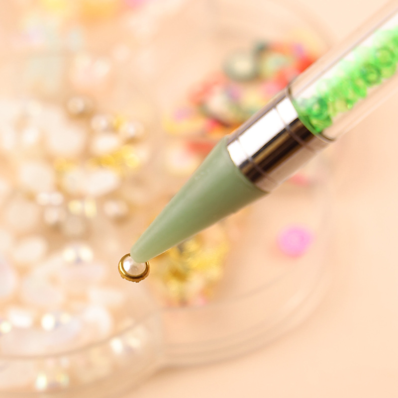Factory supply nail drill crayon sticky drill encrusted Crystal drill pipe double-head drill pen wholesale nail tools