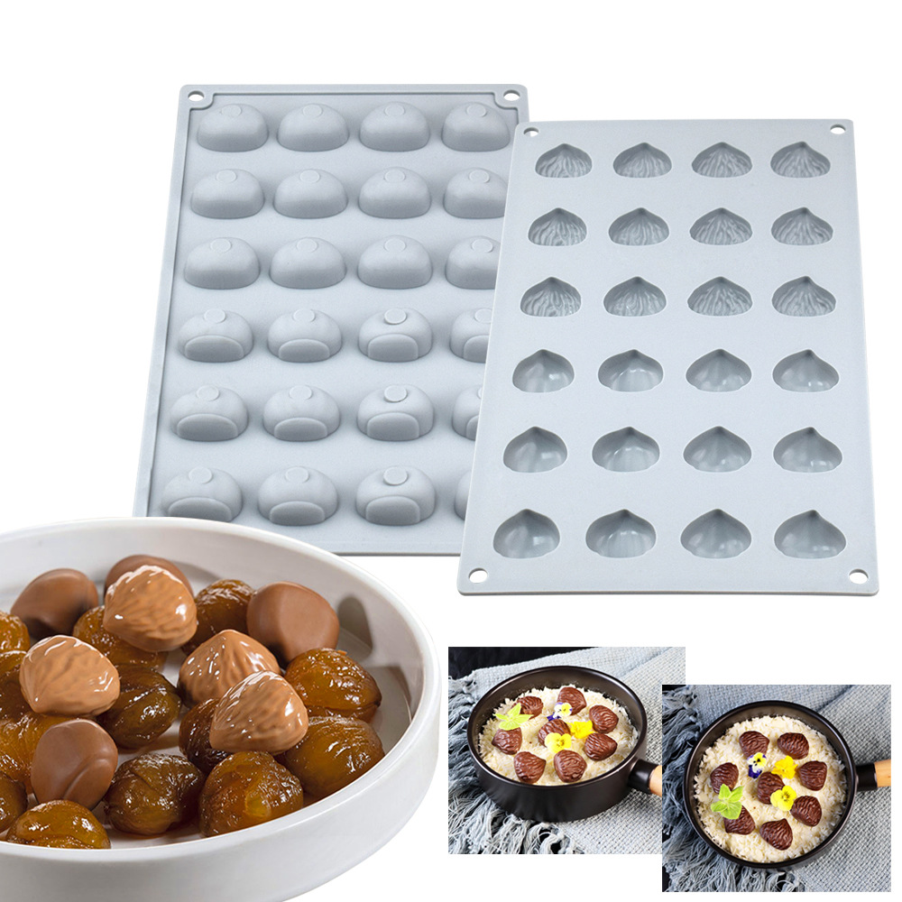 Simulation three-dimensional dew chestnut raspberry mousse silicone mold diy peanut baking French dessert cake supplies