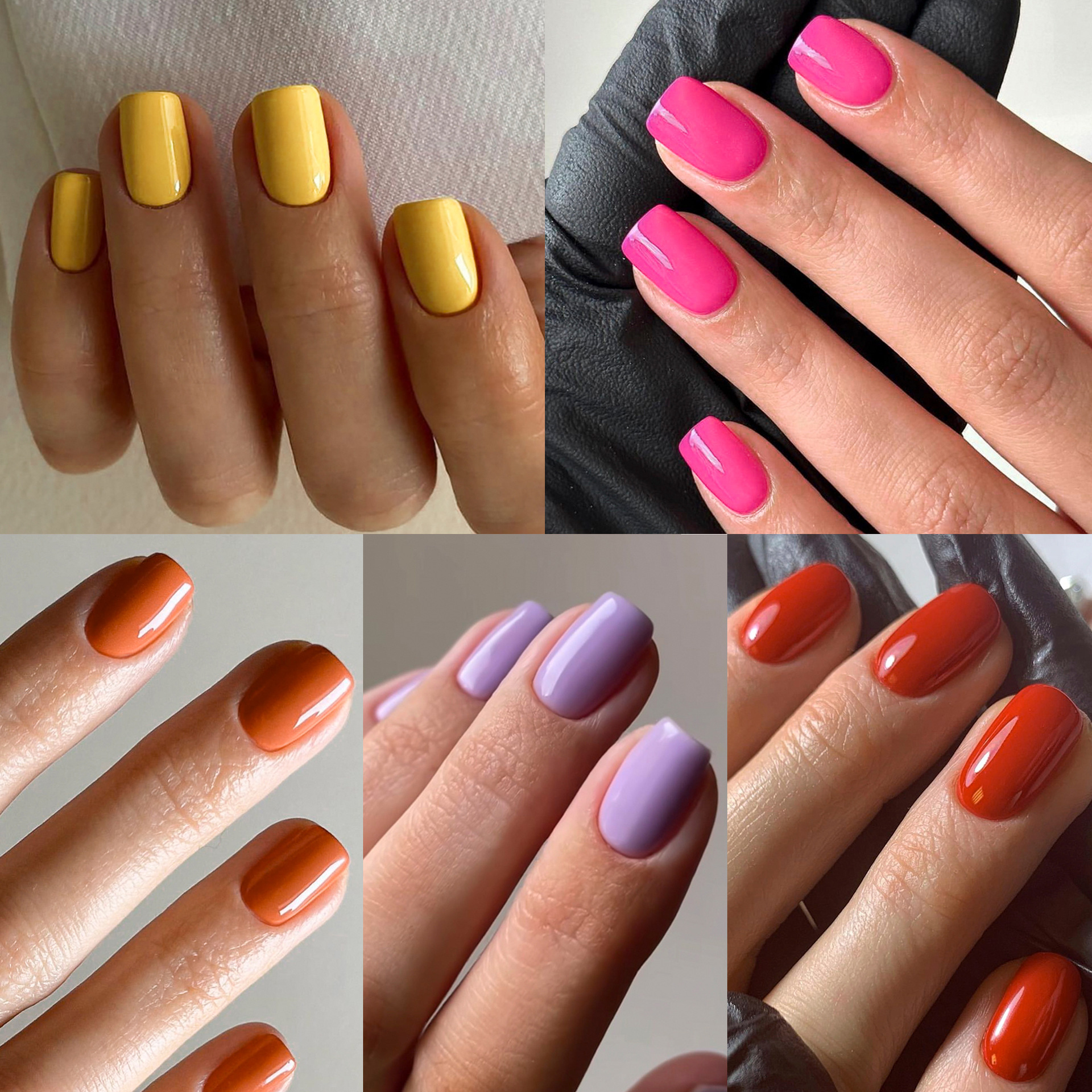 經典純色假指甲彩色穿戴甲nails紅色短款方型美甲穿戴式甲片批發
