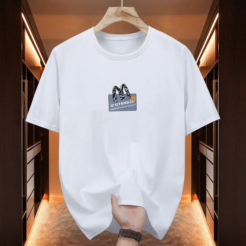 2024 Summer New Short-sleeved Men's Large Size T-shirt Loose Printing Plus Size Casual Men's Super Fat 2439