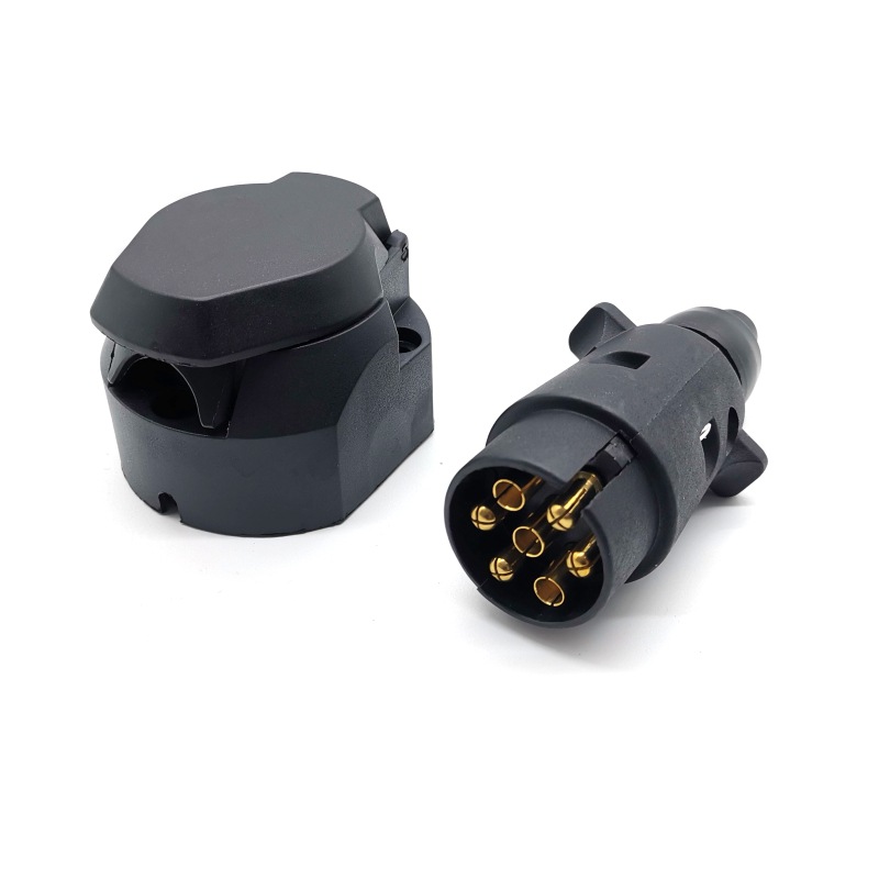 European-style 7p nylon plug socket bracket rubber pad Screw trailer plug socket