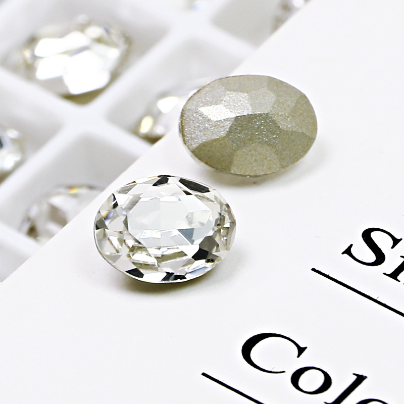 Dongzhou crystal 8*6mm oval pointed diy jewelry accessories small pigeon egg color nail drill new wholesale