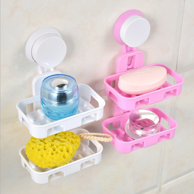 Powerful Suction Cup Multifunctional Soap Box Wall-mounted Soap Box Draining Soap Holder Toilet Non-punching Storage Rack