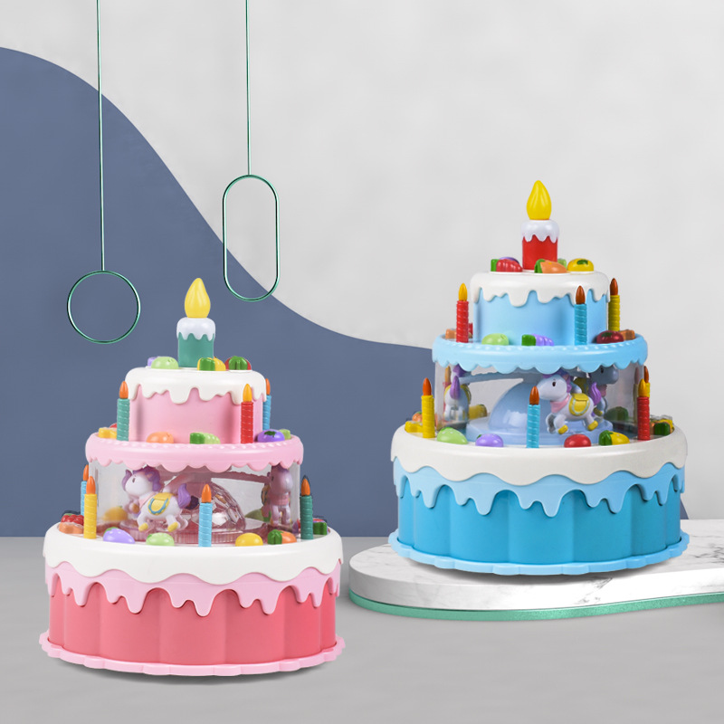 Children's toys girls 3-4-5 years old 6 birthday gift simulation cake can blow out small girls toys puzzle wholesale