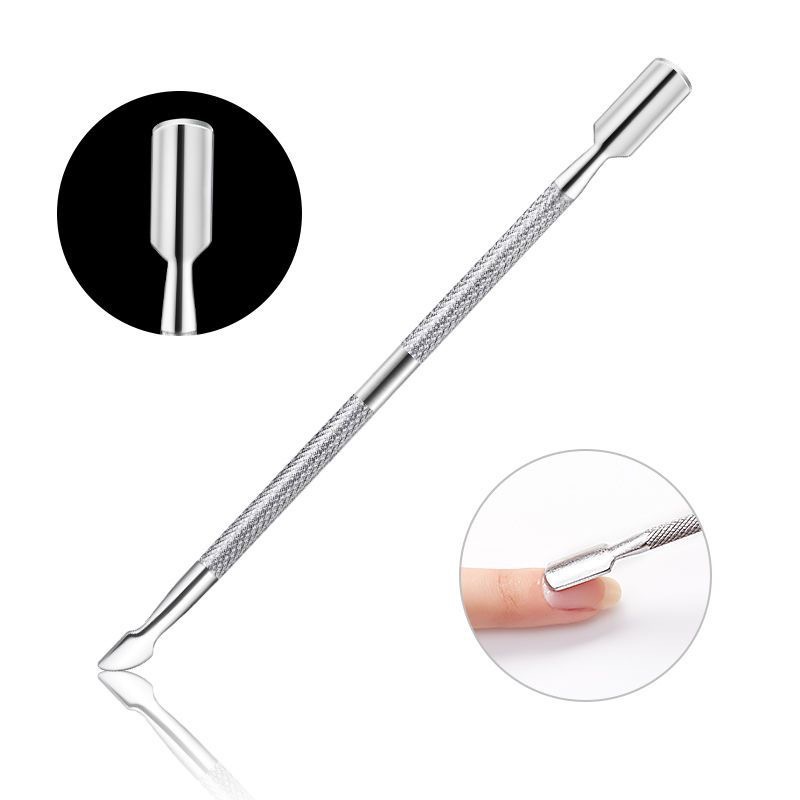 Nail Art Double-headed Steel Push to Remove Dead Leather Shovel Barb Small Steel Push Stainless Steel Nail Push Nail Art Tool Just Push
