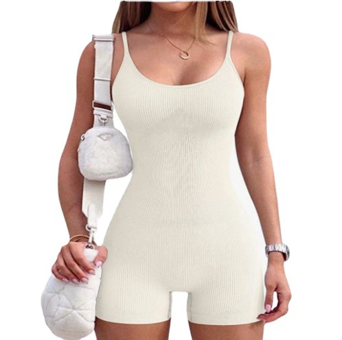 2024 cross-border European and American foreign trade women's clothing Amazon AliExpress explosions summer sexy condole belt tight one-body shorts
