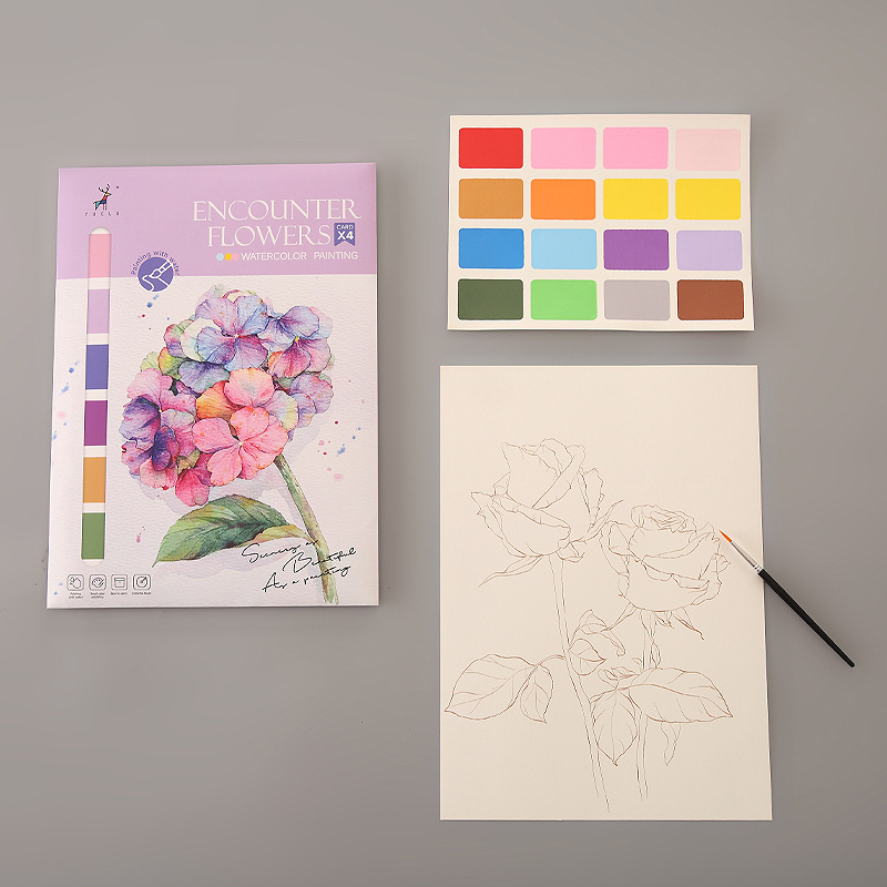 Creative watercolor coloring book decompression picture book graffiti painting book cartoon with paint watercolor paper wholesale