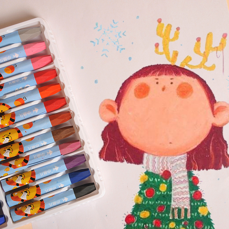 Xiaoyuer oil painting stick crayon children's kindergarten oil painting brush silky painting stick colored pen crayon wholesale
