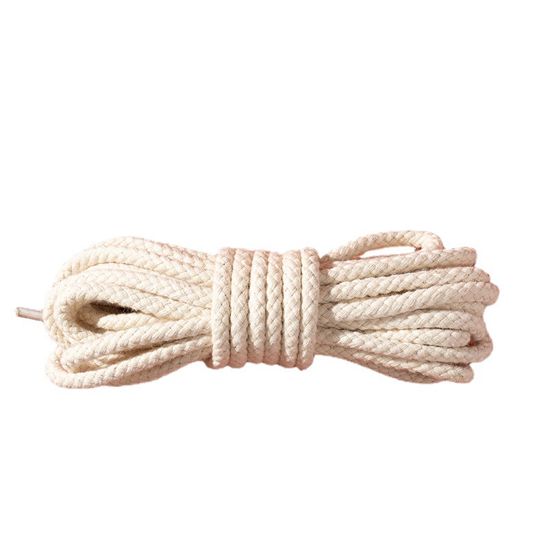 Suitable for dunk low cashew flower TS joint name low-top thick cotton hemp rope round shoelace original beige shoes rope