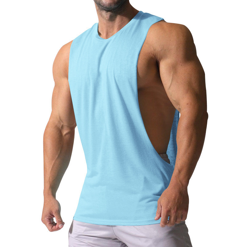 2023 Summer New European Size Men's Sleeveless Vest Foreign Trade Loose Sports Leisure Fashion Solid Color Men's Waistcoat