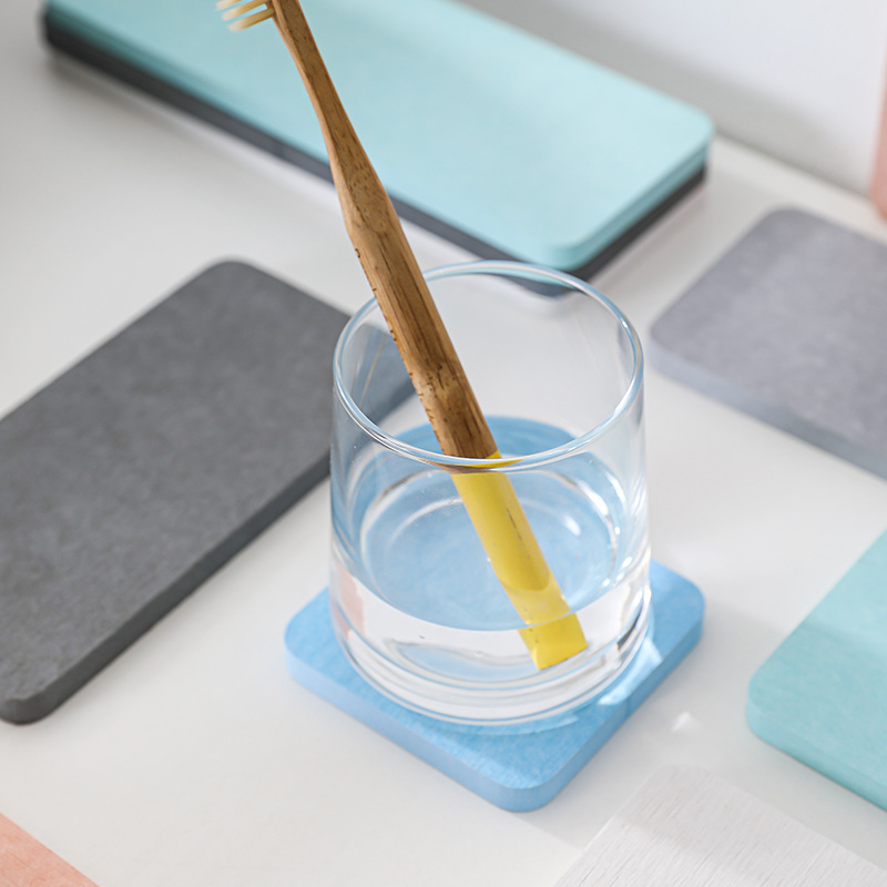 10*10cm diatom mud cup pad absorbent diatomite anti-scalding simple solid color insulation toilet sink quick-drying