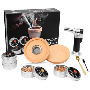 Amazon Hot Sale Wooden Cocktail Smoker Gift Set Cocktail Sawdust Flavor Smoked Set Wholesale