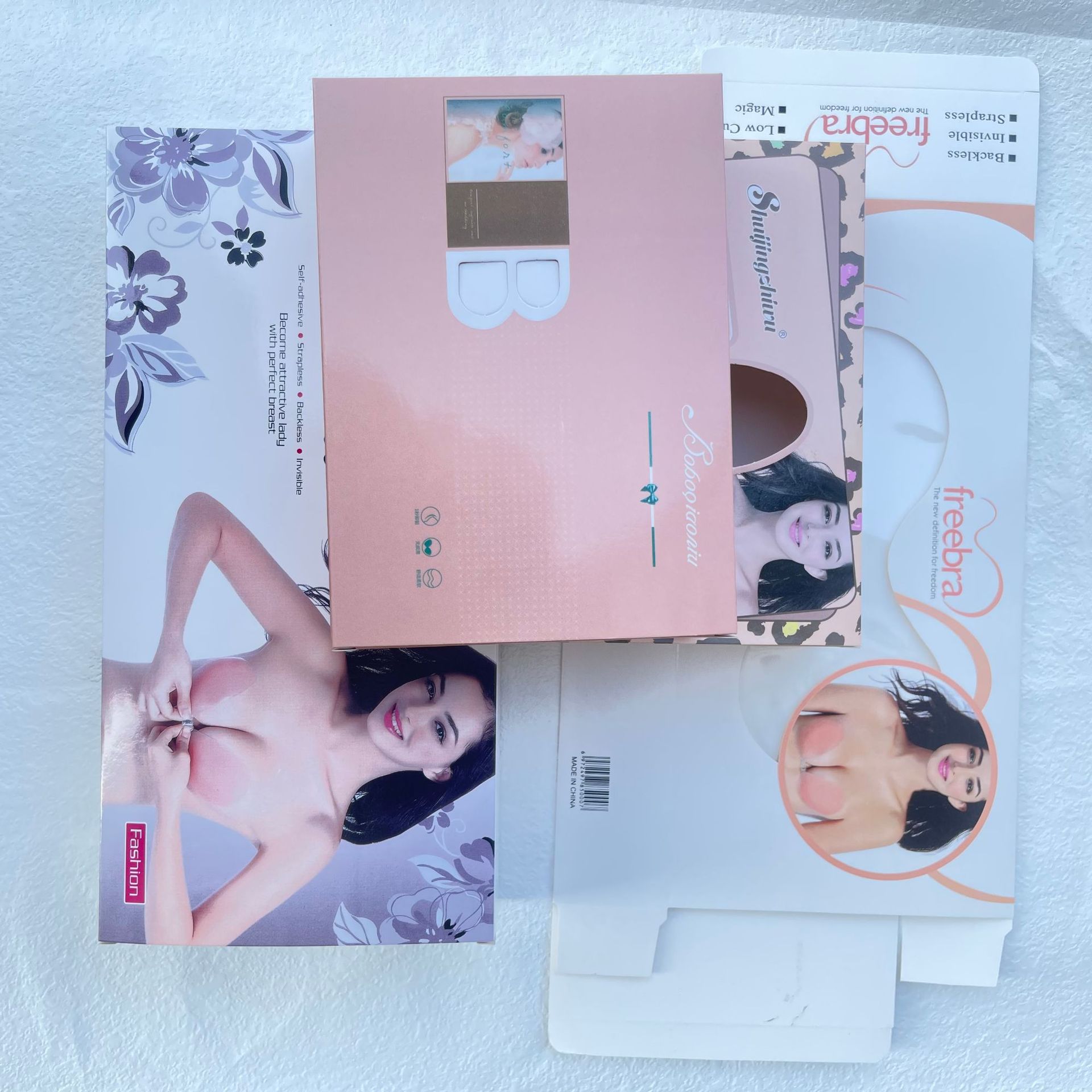 Spot silicone breast paste chest paste packaging box silicone bra color box cloth invisible bra color box wholesale small paper box