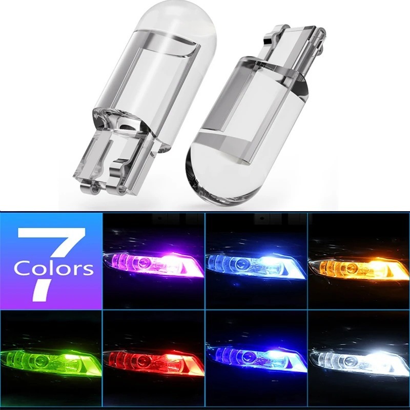 Car width indicator light T10 crystal transparent integrated LED car light COB highlight W5W license plate light reading light