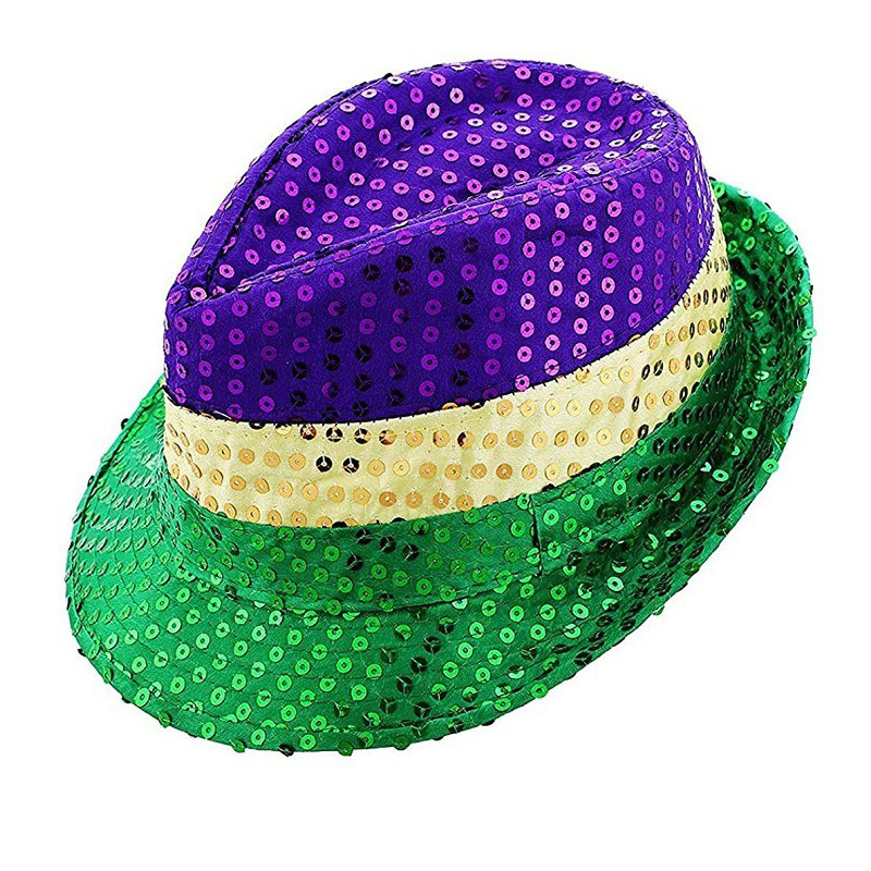 New Mardi Gras Carnival Sequins Hat Bead Chain Mask suit Party Carnival suit