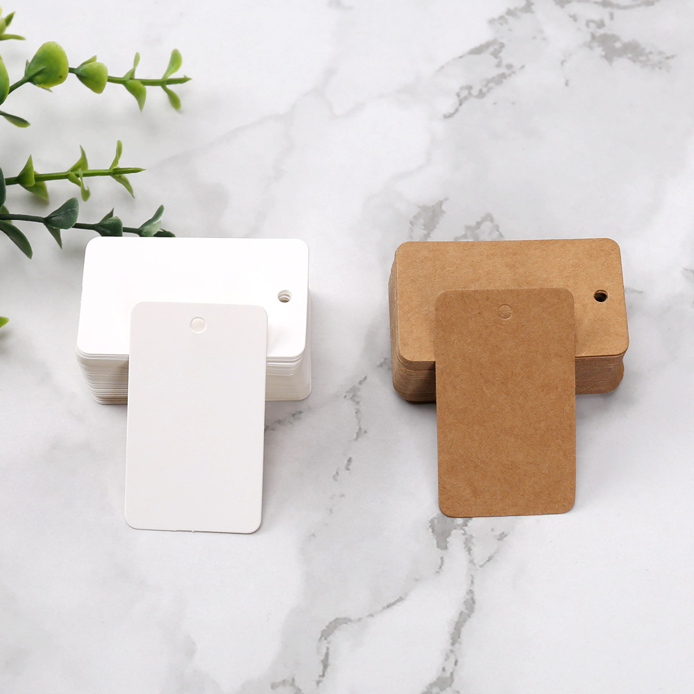 3*5cm blank tag product label clothing tag round corner baking packaging card Kraft paper decoration tag