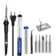 Small temperature adjustment black European standard + 5 heads + solder absorber + tin wire tube + curved tip tweezers + iron frame