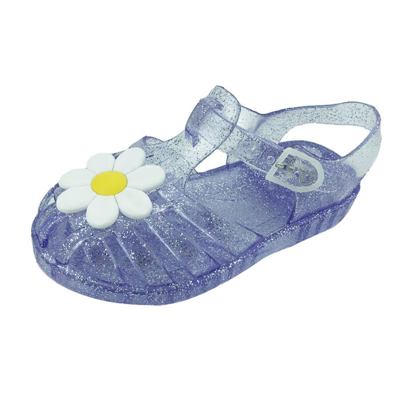 Spring and Autumn New Men's and Women's Middle and Small Children's Cave Shoes Baotou Jelly Crystal Fisherman Baby Roman Chrysanthemum Sandals