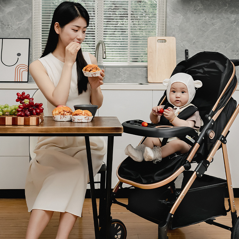 baby stroller lightweight foldable reclining high landscape sleeping blue reversing newborn baby stroller