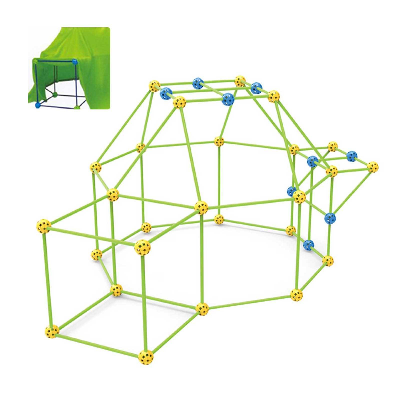Cross-border Amazon Children's Beads Plugging Construction Tent Assembly Castle House Educational Luminous Creative Toys