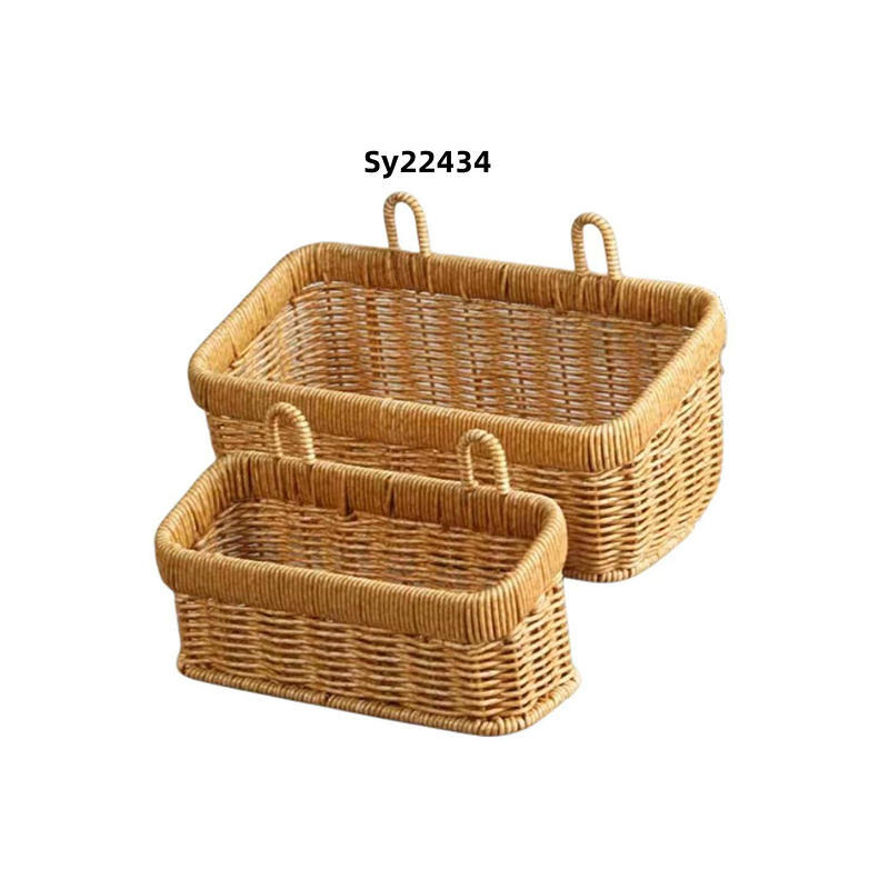 Rattan-like ginger and garlic storage basket woven hanging basket kitchen ginger garlic onion egg fruit wall hanging basket rattan-like storage box