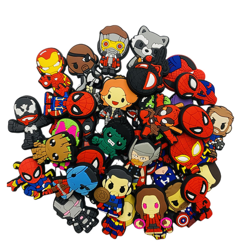 Серия Marvel обувь с отверстиями цветок Мстители Железный человек Человек-паук аксессуары для рукоделия ПВХ Пряжка для обуви украшения