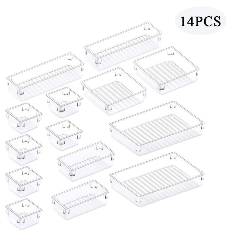 プラスチック化粧品オーガナイザーボックス半透明つや消し引き出し収納ボックス多機能組み合わせメイクアップトイレタリー|undefined