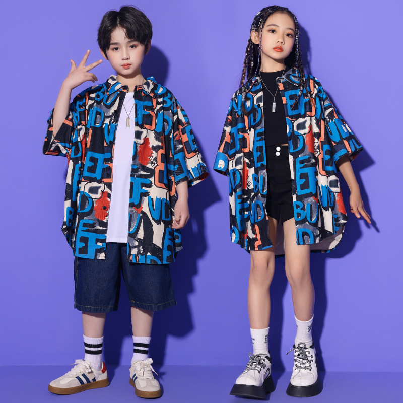 女童爵士舞服裝帥氣日系街舞演出服套裝少兒嘻哈hiphop走秀舞台潮