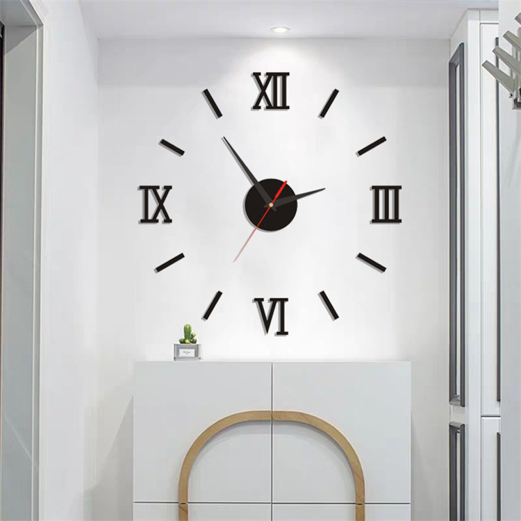 Amazon cross-border simple living room luminous clock DIY silent wall clock non-perforated decorative wall stickers clock wholesale