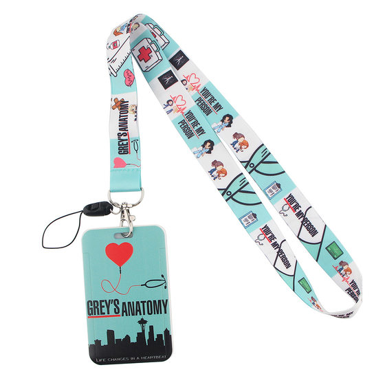 Doctor's work permit lanyard hard card holder bus work permit card holder work card double-sided transparent student permit work card