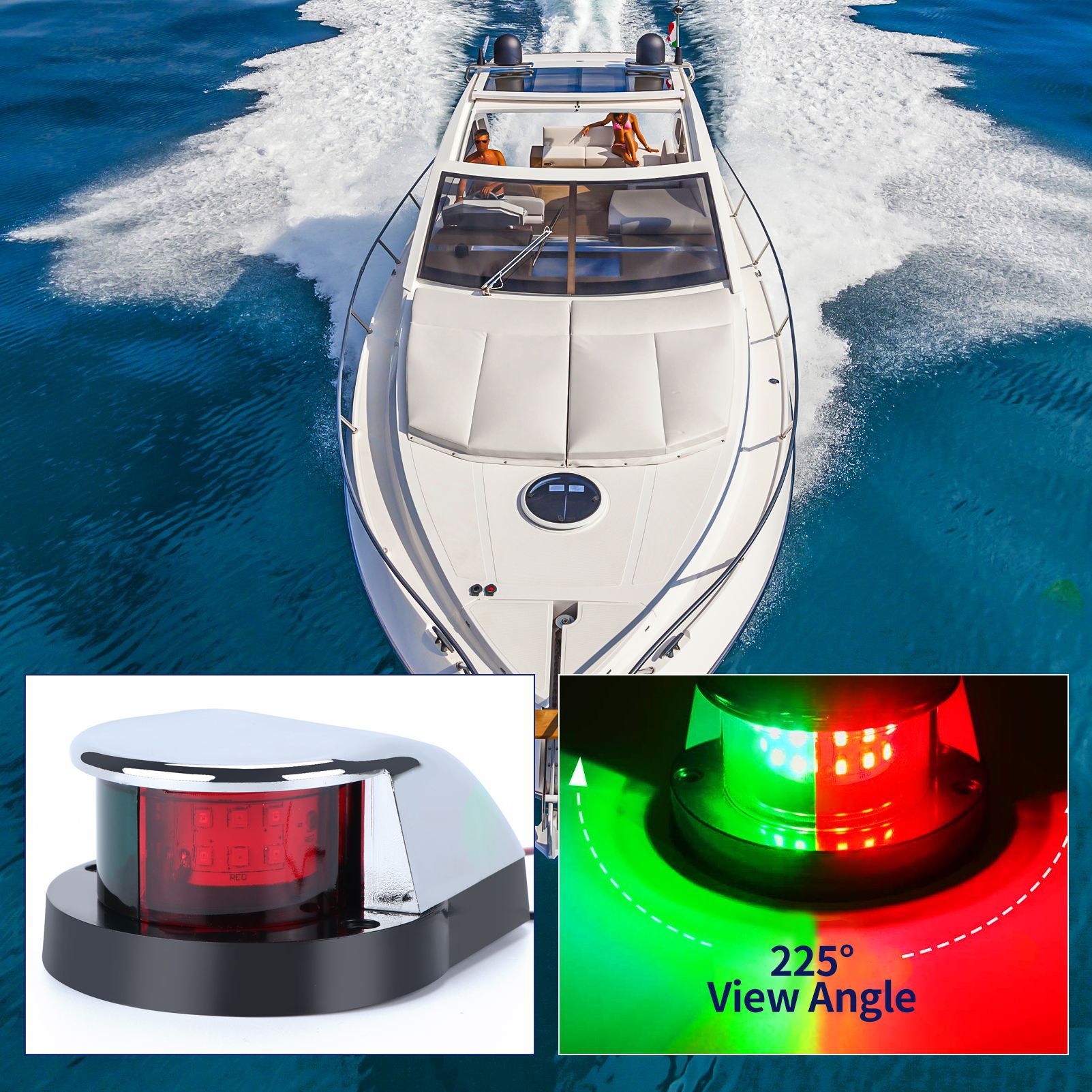 LED navigation lights left and right ship side lights navigation lights red and green signal lights Yacht Marine hardware accessories