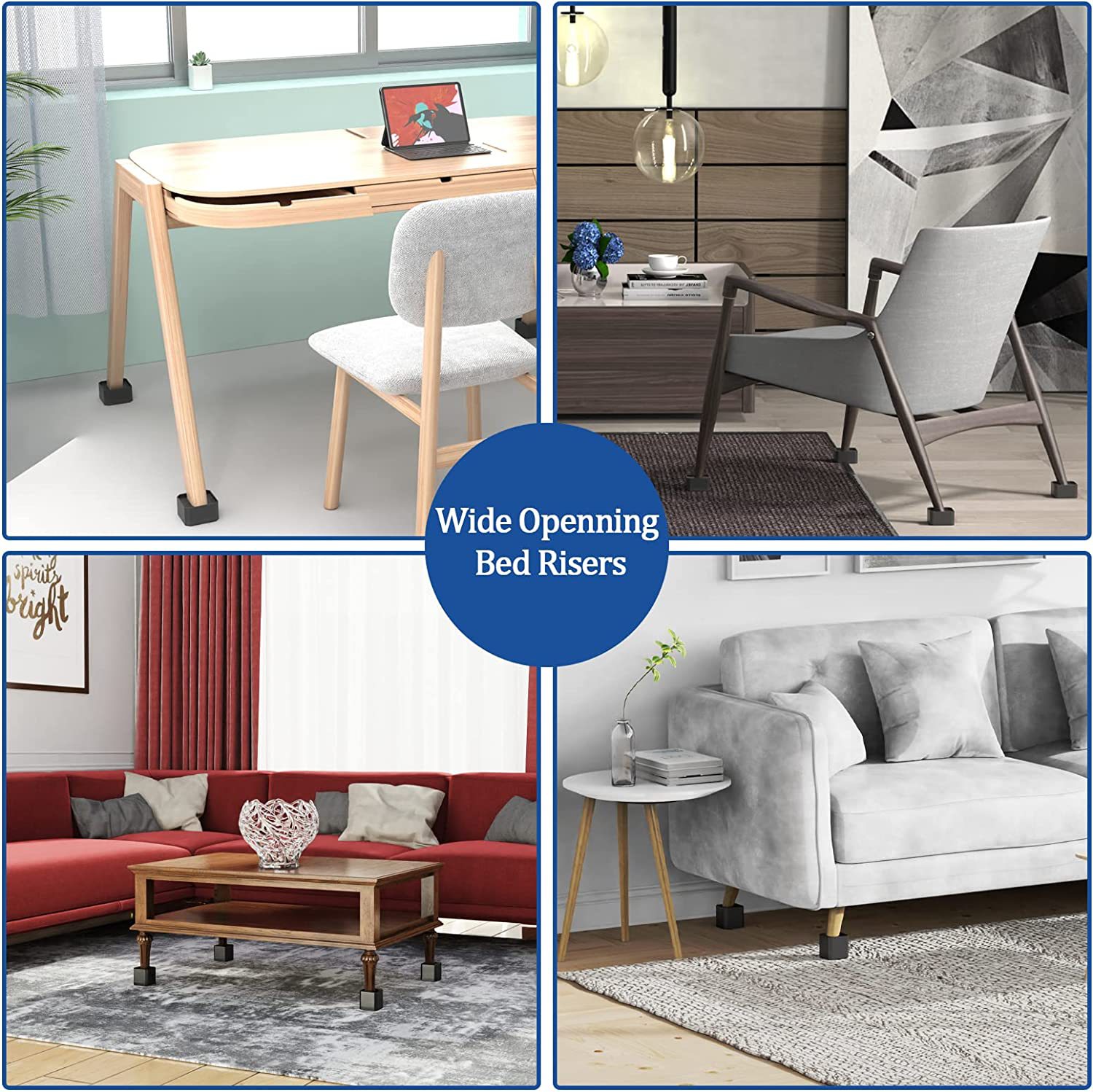 Full Edge Bed Foot Elefying Mat Furniture Foot Mat Stacking Non-Slip Cabinet Foot Base Refrigerator Washing Machine Base Table and Chair