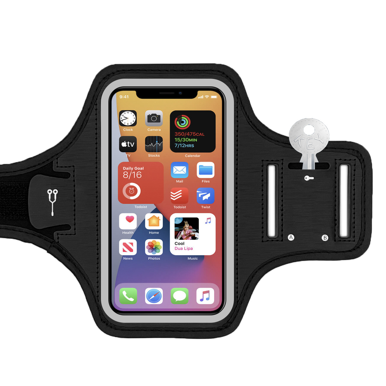 Sports Arm Belt Running Mobile Phone Arm Bag PVC Touch Screen Reflective Diving Material Sweat Absorbing Men's and Women's Fitness Running Arm Cover